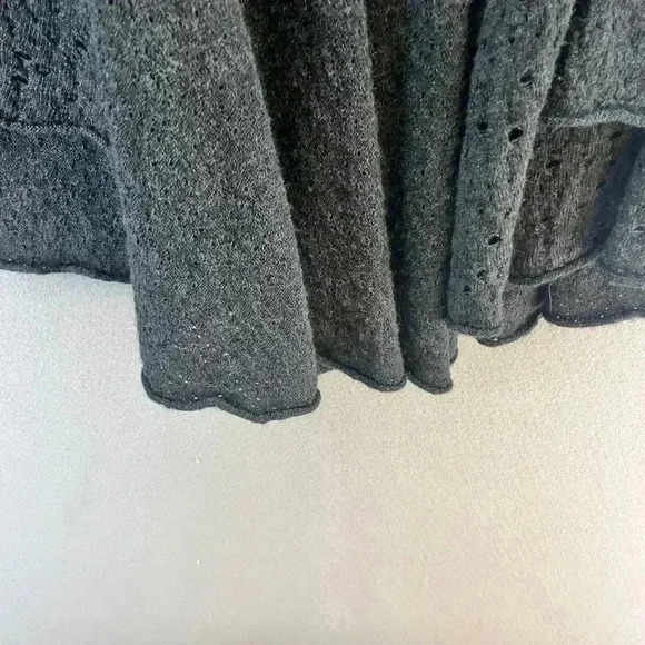Eileen Fisher Cardigan petite, long length, open front, dark grey open stitch - Picture 6 of 7